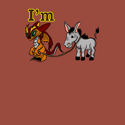 Свитшот хлопковый мужской Я дракон ведущий за собой осла, цвет: кирпичный — фото 2