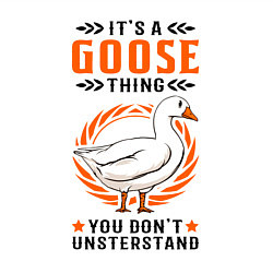 Свитшот хлопковый мужской Шутка про гусей, тебе не понять, цвет: белый — фото 2