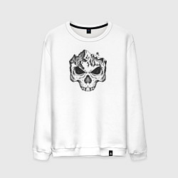 Свитшот хлопковый мужской Enduro downhill skull, цвет: белый