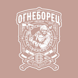 Свитшот хлопковый мужской ОГНЕБОРЕЦ ПОЖАРНЫЙ СПАСАТЕЛЬ, цвет: пыльно-розовый — фото 2