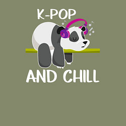 Свитшот хлопковый мужской Панда на кей попе и расслабоне, цвет: авокадо — фото 2