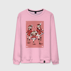 Свитшот хлопковый мужской Барбара, Кли и Джинн Genshin Impact, цвет: светло-розовый
