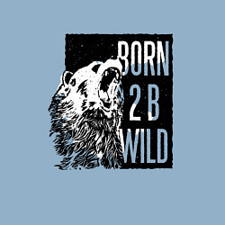 Свитшот хлопковый мужской Born To Be Wild Рождён быть диким, цвет: мягкое небо — фото 2