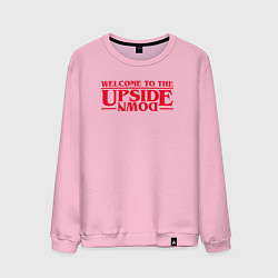 Свитшот хлопковый мужской Welcome To The Upside Down, цвет: светло-розовый