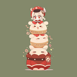 Свитшот хлопковый мужской Геншин импакт chibi clee, цвет: авокадо — фото 2