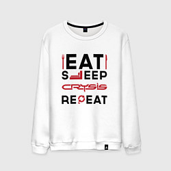 Мужской свитшот Надпись: Eat Sleep Crysis Repeat