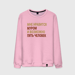 Свитшот хлопковый мужской Мне нравиться Муром, цвет: светло-розовый