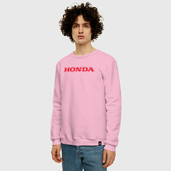 Свитшот хлопковый мужской HONDA ХОНДА LOGO спина, цвет: светло-розовый — фото 2