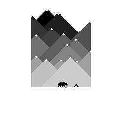 Свитшот хлопковый мужской Медведь и треугольные горы, цвет: белый — фото 2