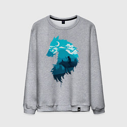 Мужской свитшот Принцесса Мононоке волчий силуэт