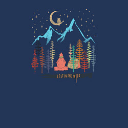 Свитшот хлопковый мужской Отдых в лесу, цвет: тёмно-синий — фото 2