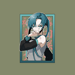 Свитшот хлопковый мужской Hatsune Miku Drain, цвет: авокадо — фото 2