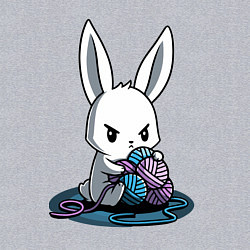 Свитшот хлопковый мужской Зайчонок обнял клубки The bunny hugged the balls, цвет: меланж — фото 2