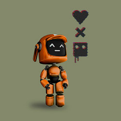 Свитшот хлопковый мужской Оранжевый робот с логотипом LDR, цвет: авокадо — фото 2