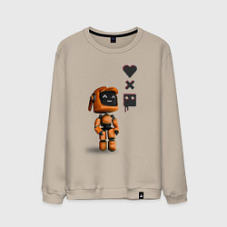 Свитшот хлопковый мужской Оранжевый робот с логотипом LDR, цвет: миндальный