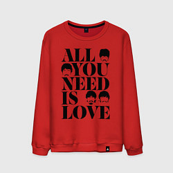 Свитшот хлопковый мужской ALL YOU NEED IS LOVE THE BEATLES, цвет: красный