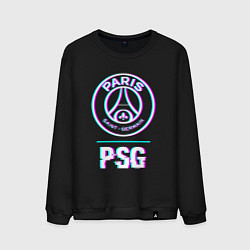 Свитшот хлопковый мужской PSG FC в стиле Glitch, цвет: черный