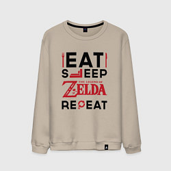 Мужской свитшот Надпись: Eat Sleep Zelda Repeat