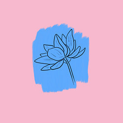 Свитшот хлопковый мужской Лотос на синем фоне, цвет: светло-розовый — фото 2