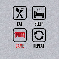 Свитшот хлопковый мужской Eat Sleep PUBG Repeat, цвет: меланж — фото 2