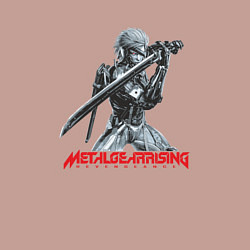Свитшот хлопковый мужской Райден из Metal Gear Rising с мечом, цвет: пыльно-розовый — фото 2