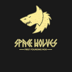 Свитшот хлопковый мужской Космические волки лого винтаж, цвет: черный — фото 2