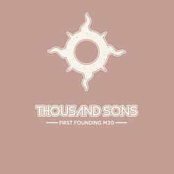 Свитшот хлопковый мужской Тысяча сынов лого винтаж, цвет: пыльно-розовый — фото 2