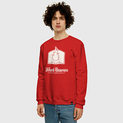 Свитшот хлопковый мужской Несущие слово лого винтаж, цвет: красный — фото 2