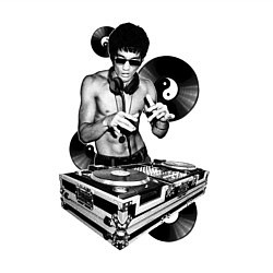 Свитшот хлопковый мужской Bruce Lee - Vinyl Dj, цвет: белый — фото 2