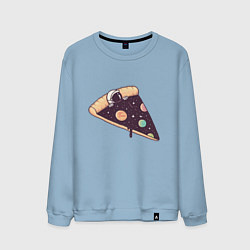 Свитшот хлопковый мужской Space - Pizza, цвет: мягкое небо