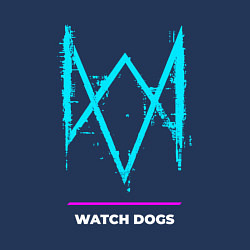 Свитшот хлопковый мужской Символ Watch Dogs в неоновых цветах, цвет: тёмно-синий — фото 2