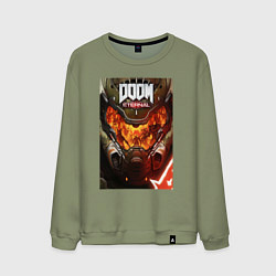 Свитшот хлопковый мужской Doom eternal - poster, цвет: авокадо