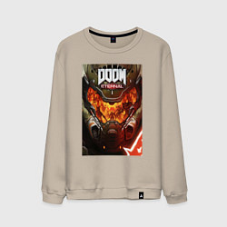 Свитшот хлопковый мужской Doom eternal - poster, цвет: миндальный