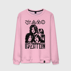 Свитшот хлопковый мужской Led Zeppelin Black, цвет: светло-розовый