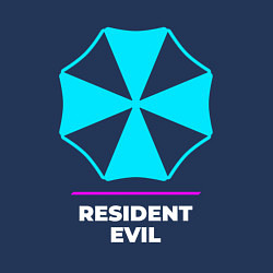 Свитшот хлопковый мужской Символ Resident Evil в неоновых цветах, цвет: тёмно-синий — фото 2