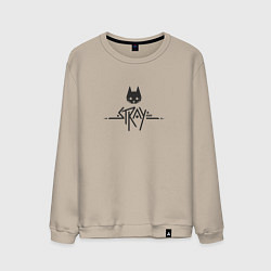 Мужской свитшот Stray ровный логотип, черный