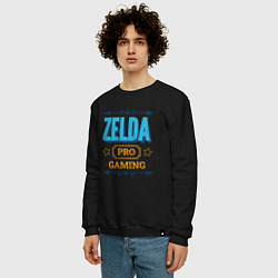 Свитшот хлопковый мужской Игра Zelda pro gaming, цвет: черный — фото 2