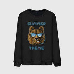 Свитшот хлопковый мужской Beach bear - summer theme, цвет: черный