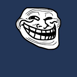 Свитшот хлопковый мужской Тролльфейс улыбается мем, цвет: тёмно-синий — фото 2