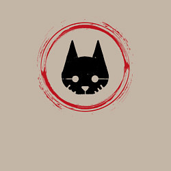 Свитшот хлопковый мужской Символ Stray и красная краска вокруг, цвет: миндальный — фото 2