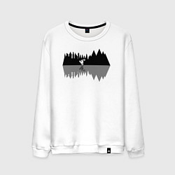 Свитшот хлопковый мужской Мотоциклы и мотокросс, цвет: белый