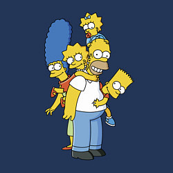 Свитшот хлопковый мужской Прикольная семейка Симпсонов, цвет: тёмно-синий — фото 2