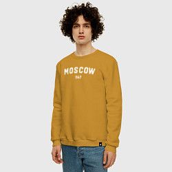 Свитшот хлопковый мужской MOSCOW 1147, цвет: горчичный — фото 2