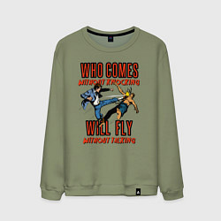 Свитшот хлопковый мужской Good knockout, цвет: авокадо