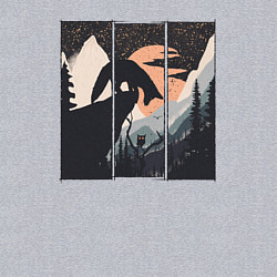 Свитшот хлопковый мужской Оранжевая луна и лисёнок, цвет: меланж — фото 2