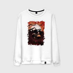 Свитшот хлопковый мужской Джип и сова, цвет: белый