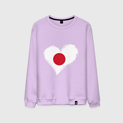Свитшот хлопковый мужской Сердце - Япония, цвет: лаванда