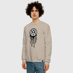 Свитшот хлопковый мужской Volkswagen - art logo, цвет: миндальный — фото 2
