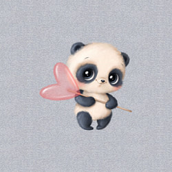 Свитшот хлопковый мужской Панда с леденцом, цвет: меланж — фото 2