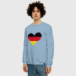 Свитшот хлопковый мужской Сердце - Германия, цвет: мягкое небо — фото 2